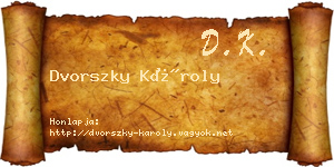 Dvorszky Károly névjegykártya