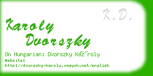 karoly dvorszky business card